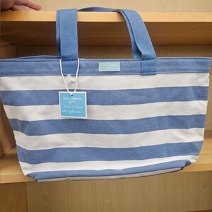 Dolce and Gabbana Blue and White Striped Tote Bag